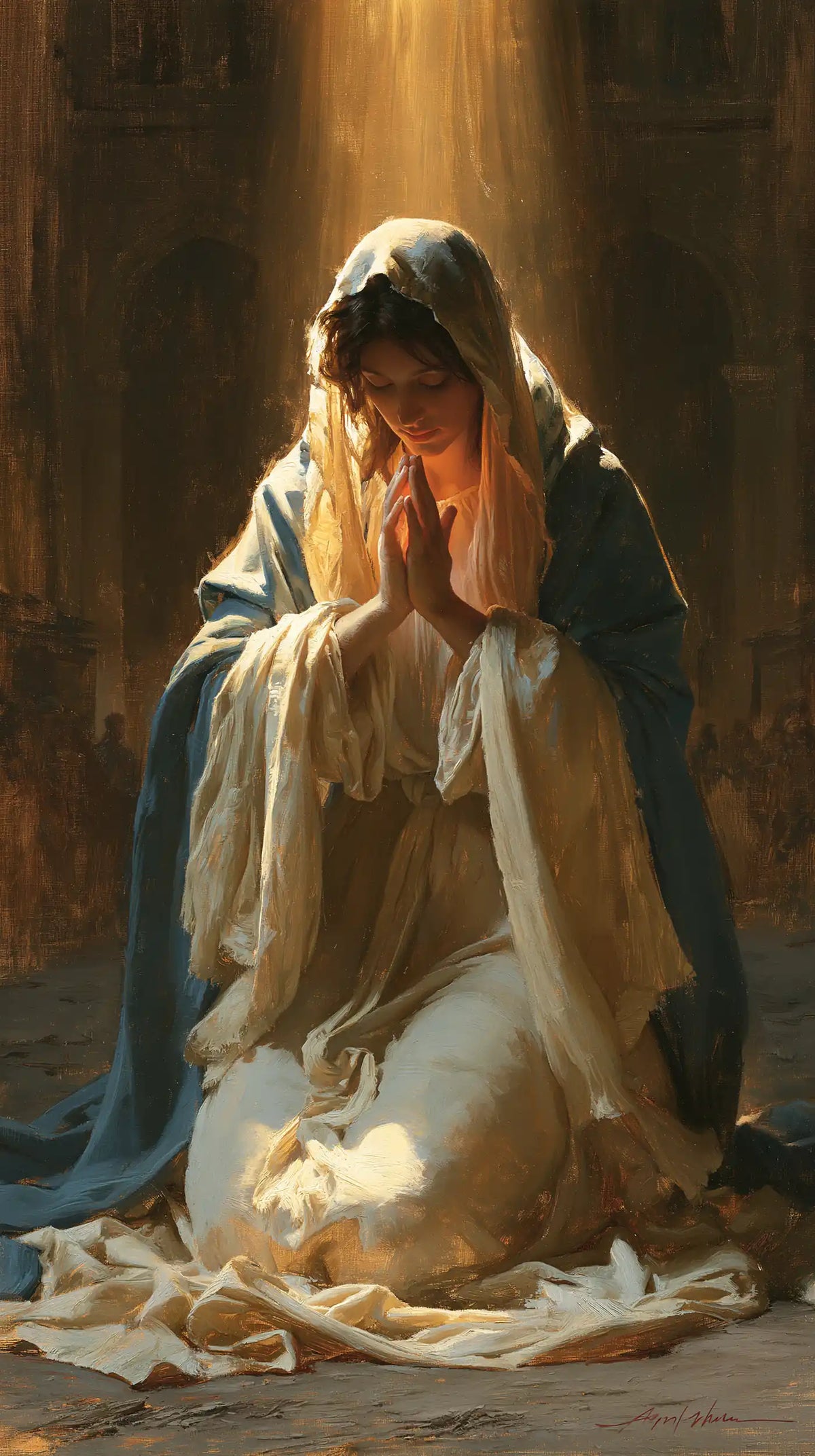 Virgin Mary in Prayer - Mary in Divine Light · Portrait n° 43