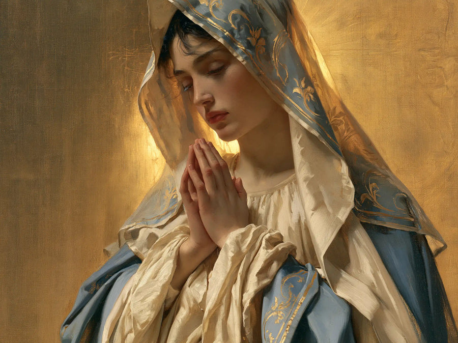 Virgin Mary in Prayer - Sacred Art Nouveau · Landscape n° 1