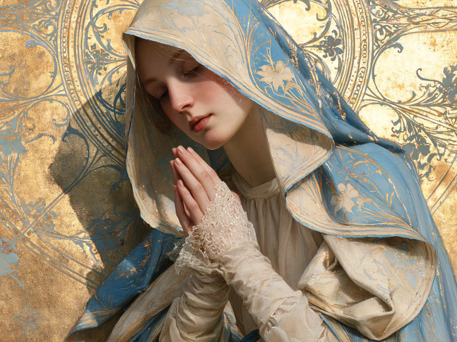 Virgin Mary in Prayer - Sacred Art Nouveau · Landscape n° 2
