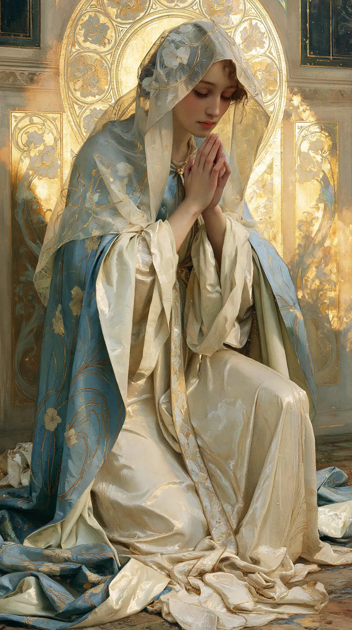 Virgin Mary in Prayer - Sacred Art Nouveau · Portrait n° 11