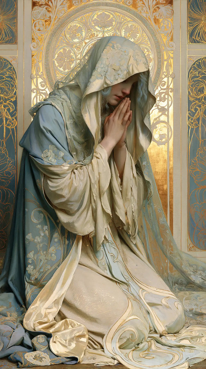 Virgin Mary in Prayer - Sacred Art Nouveau · Portrait n° 14