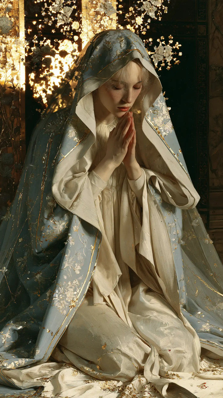 Virgin Mary in Prayer - Sacred Art Nouveau · Portrait n° 25
