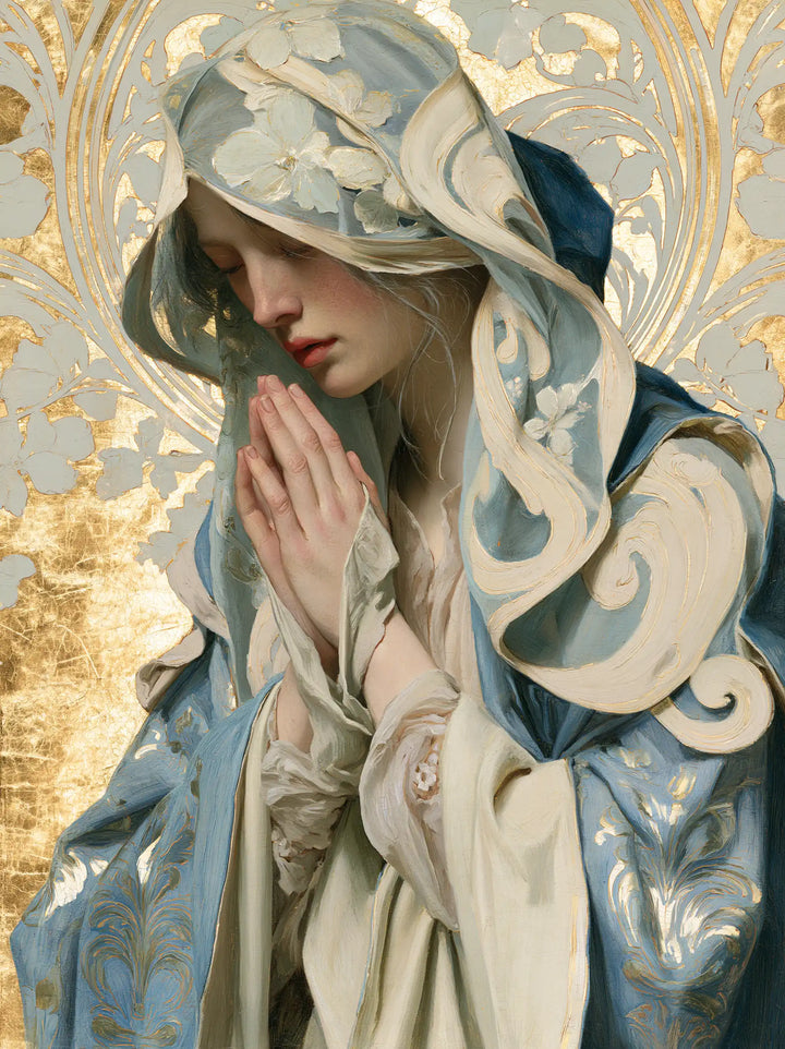 Virgin Mary in Prayer - Sacred Art Nouveau · Portrait n° 34