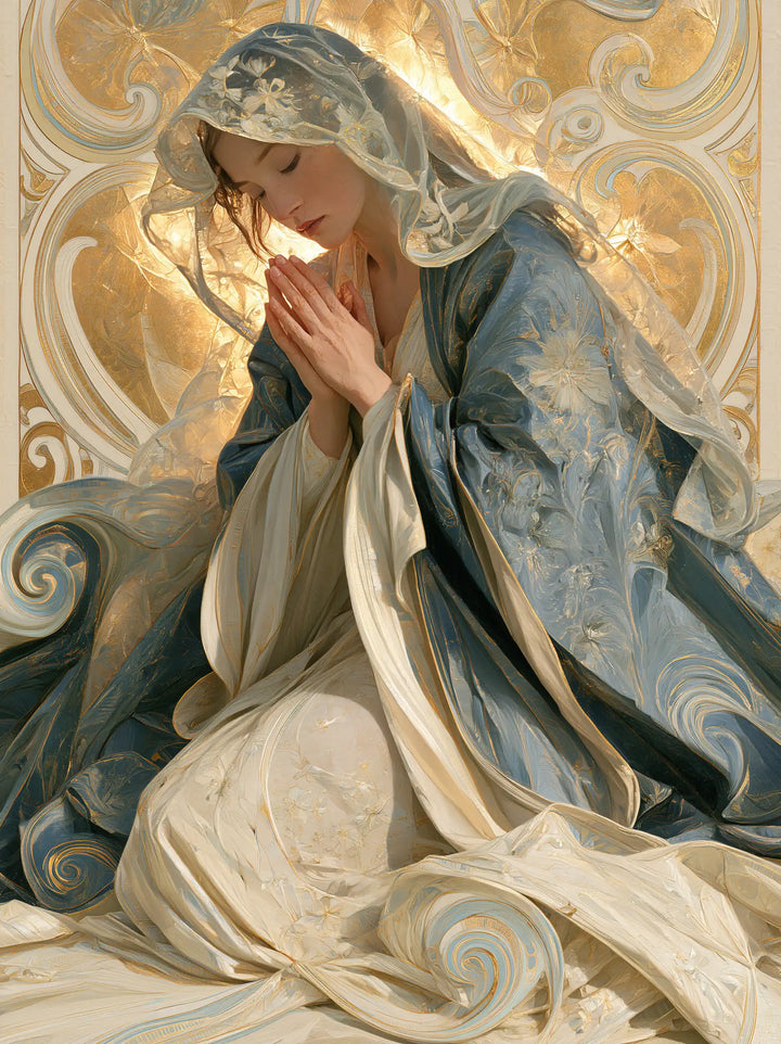 Virgin Mary in Prayer - Sacred Art Nouveau · Portrait n° 36