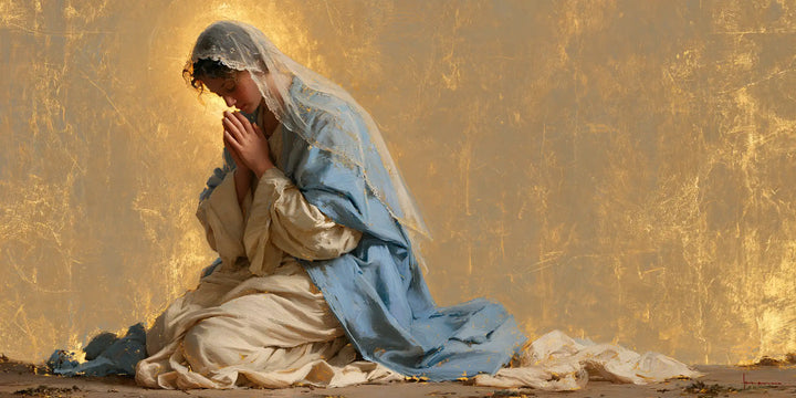 Virgin Mary in Prayer — Prayer in the Golden Expanse