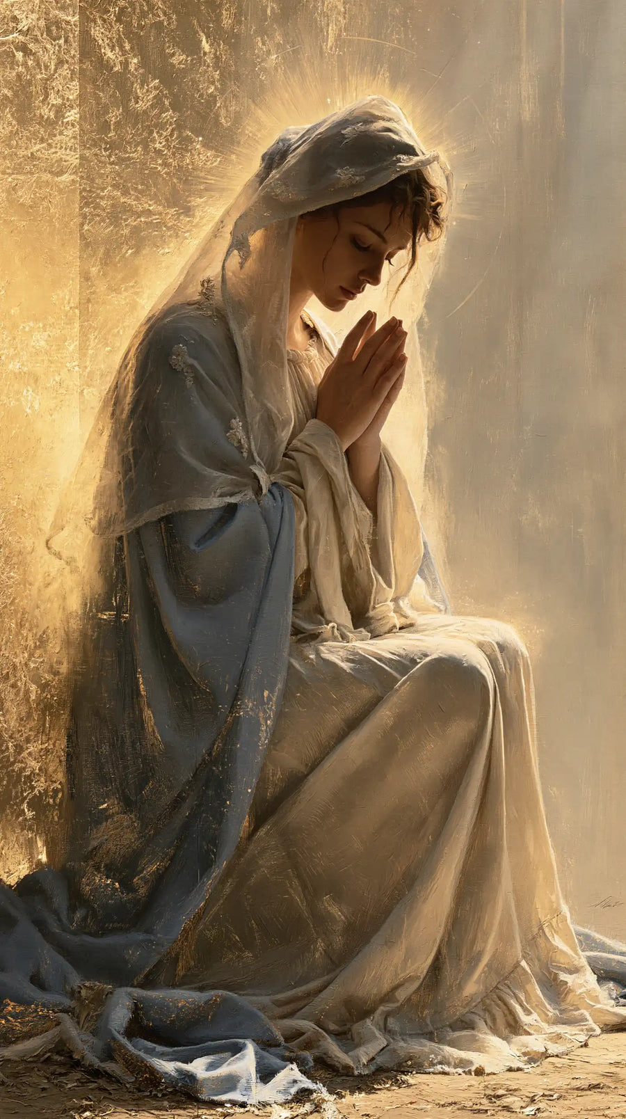 Virgin Mary in Prayer - Sacred Gold · Portrait n° 1