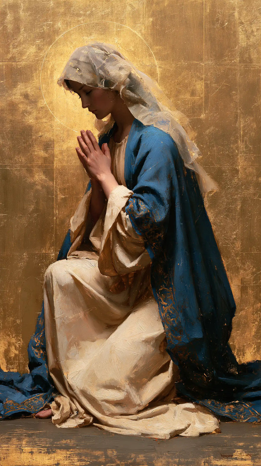 Virgin Mary in Prayer - Sacred Gold · Portrait n° 12