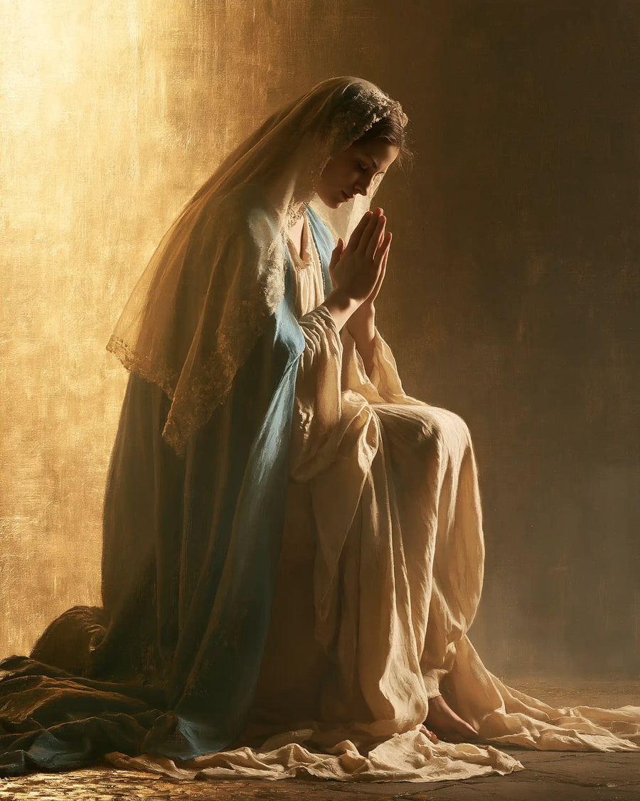 Virgin Mary in Prayer - Sacred Gold · Portrait n° 20