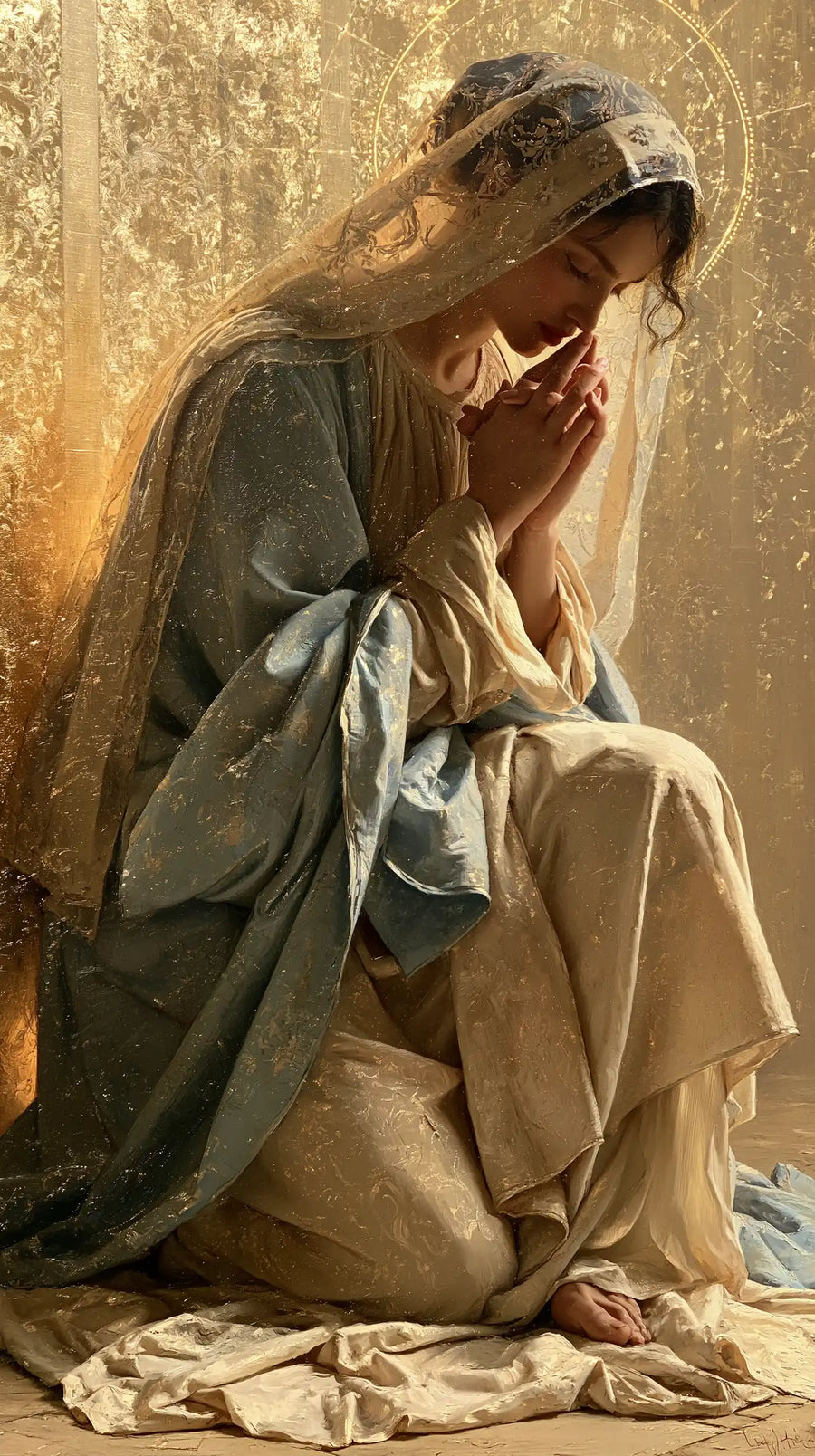 Virgin Mary in Prayer - Sacred Gold · Portrait n° 23