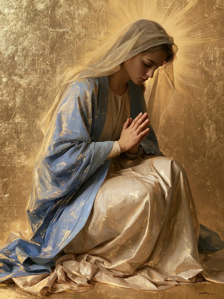 Virgin Mary in Prayer - Sacred Gold · Portrait n° 35
