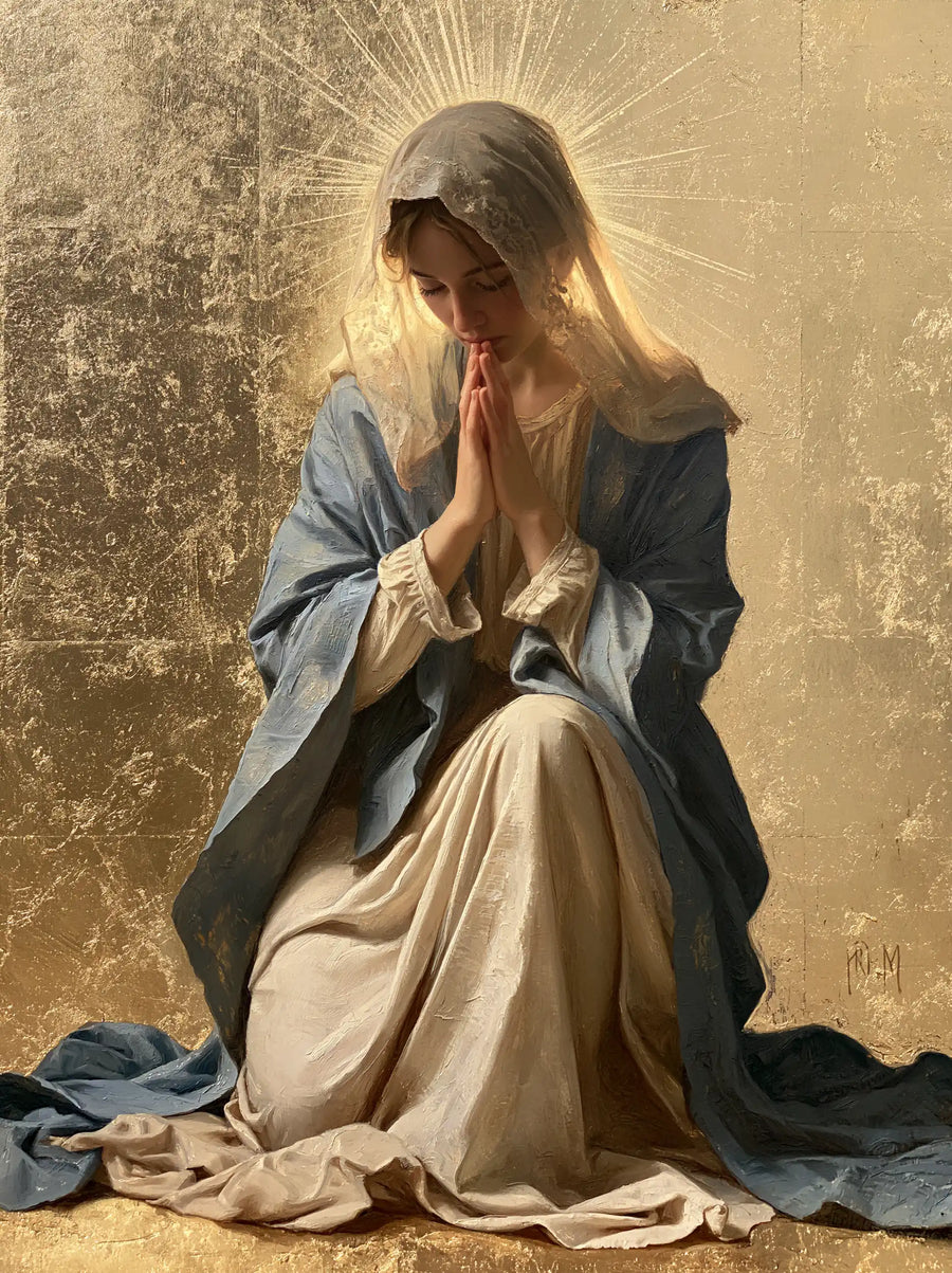 Virgin Mary in Prayer - Sacred Gold · Portrait n° 37