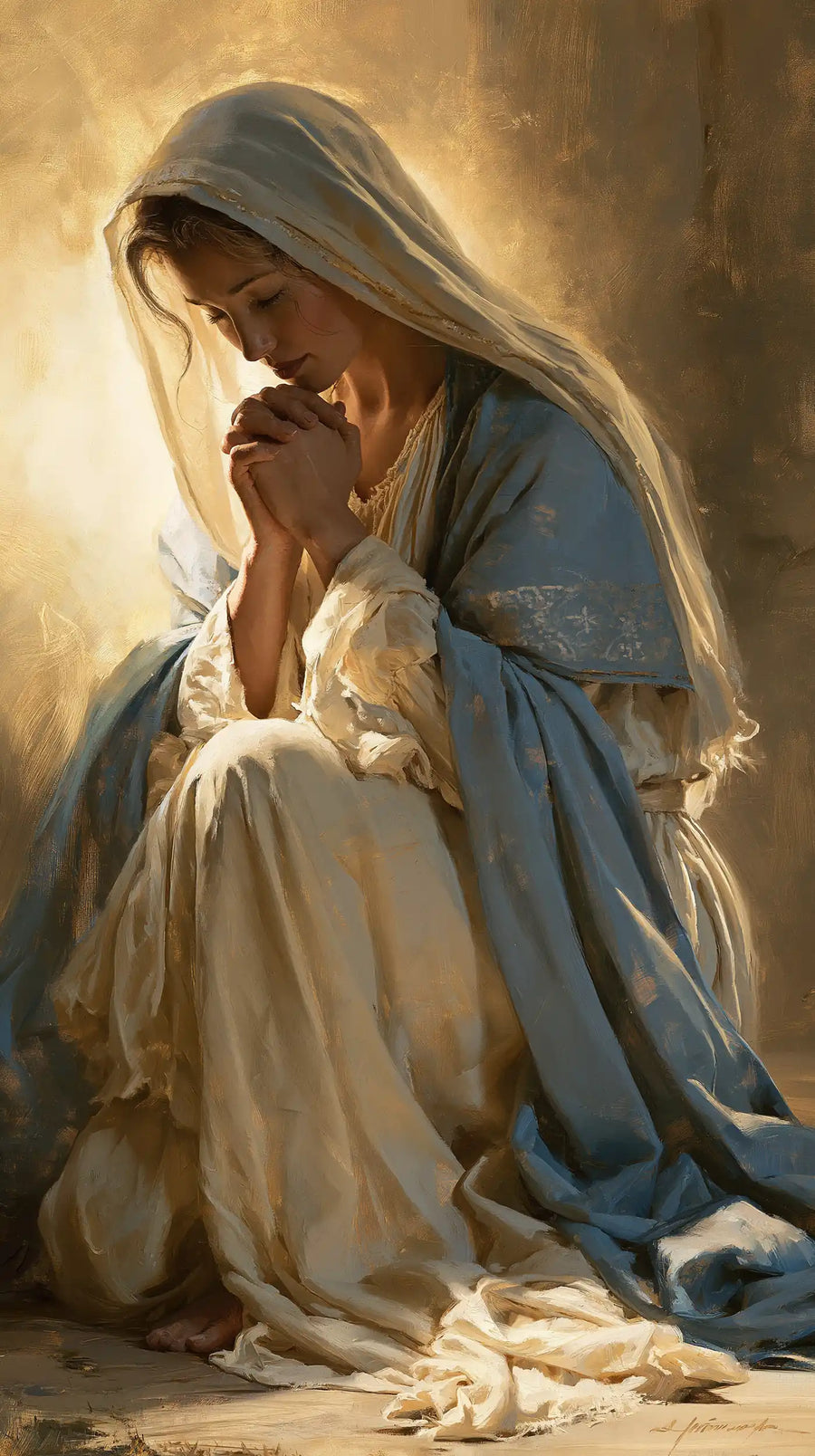 Virgin Mary in Prayer - Sacred Maternal Tenderness · Portrait n° 10