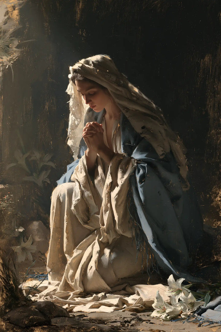 Virgin Mary in Prayer — The Lily in the Stillness