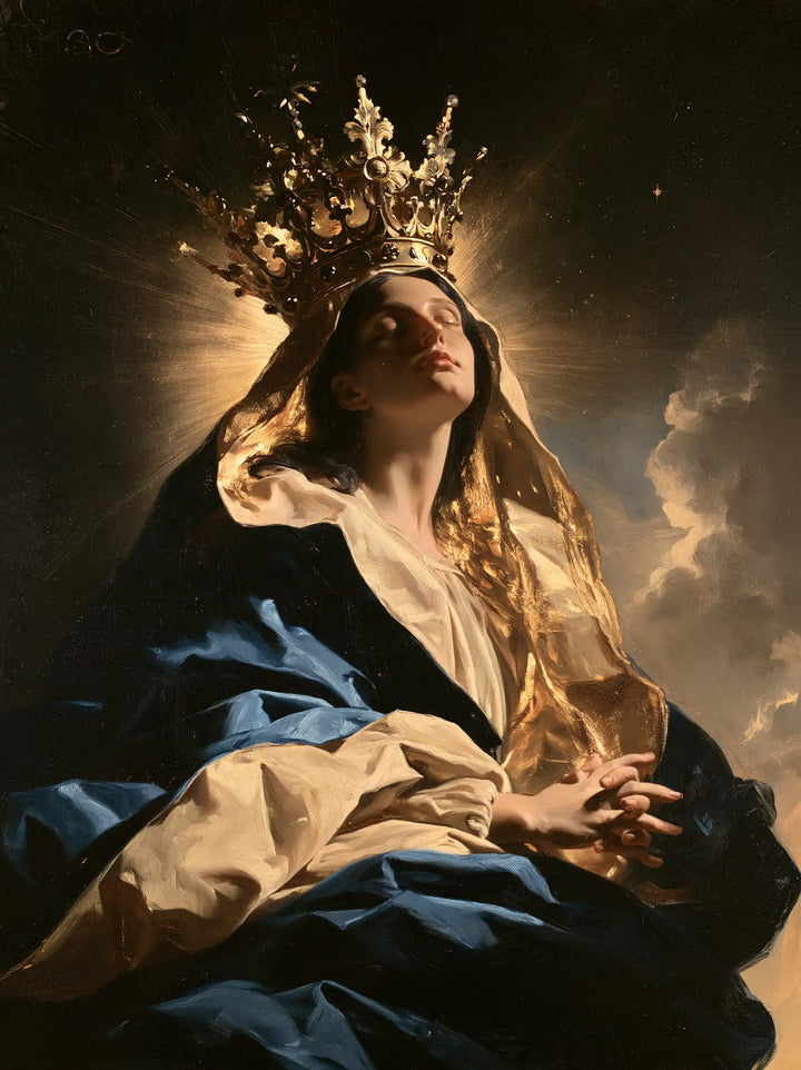 Mary, Queen of Heaven — Royal Silence in Golden Sleeves