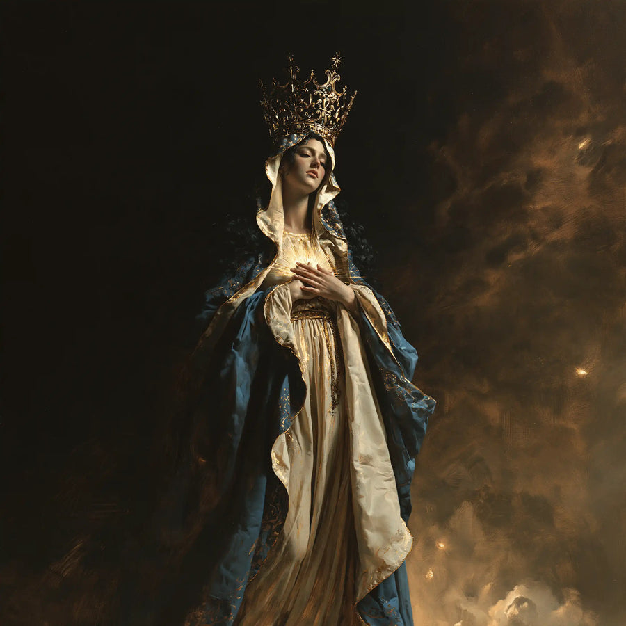 Mary Queen of Heaven - Black and Gold · Square n° 1