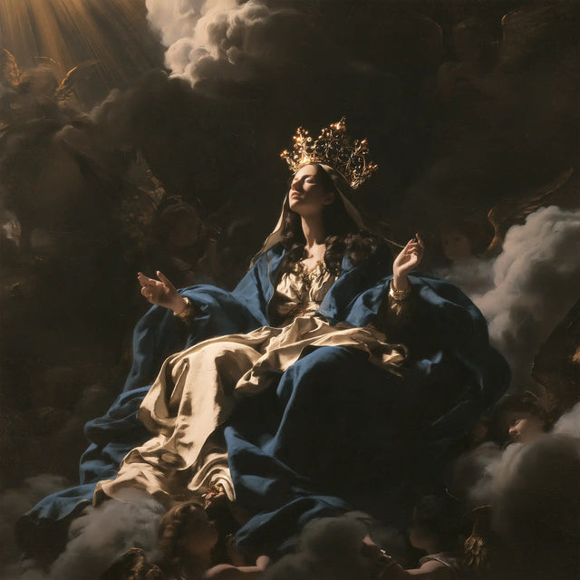 Mary Queen of Heaven - Caravaggio Tenebrism · Square n° 4