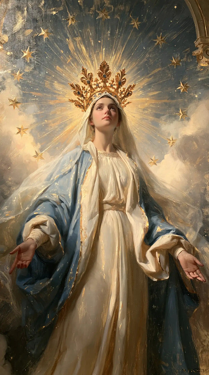 Mary, Queen of Heaven — Low Palms in Heaven’s Radiance