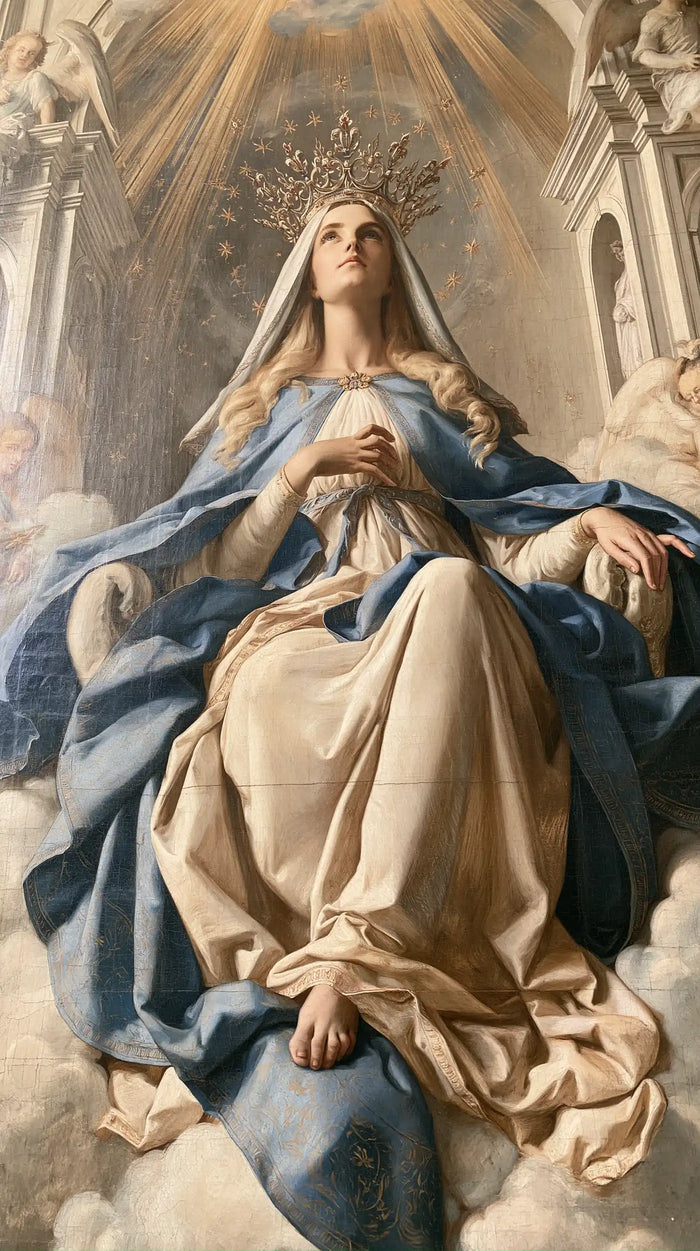 Mary, Queen of Heaven — The Hand at the Heart Beneath the High Light