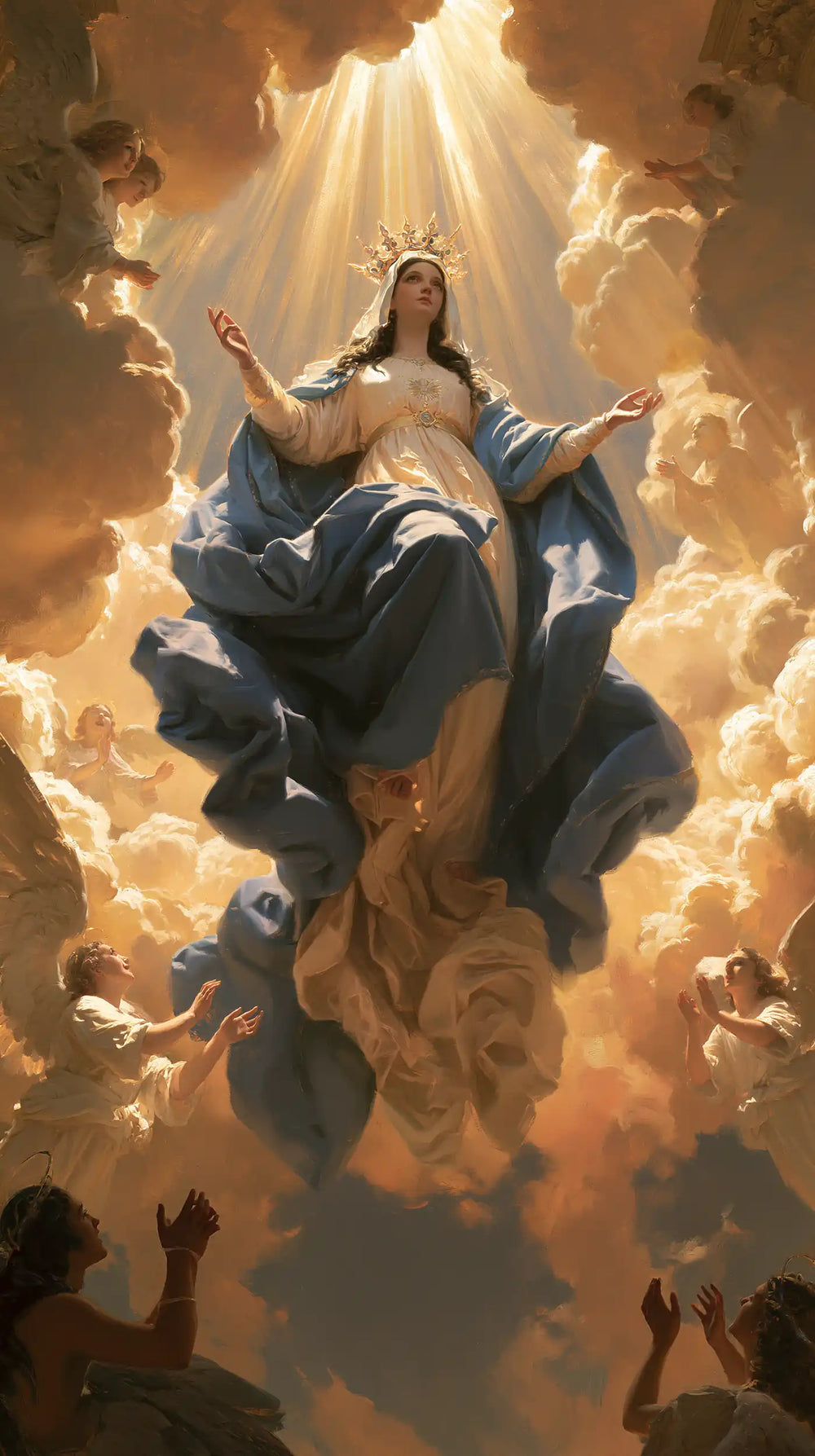 Mary glorified as Queen of Heaven in Heavenly Glory style, portrait Christian artwork no. 8