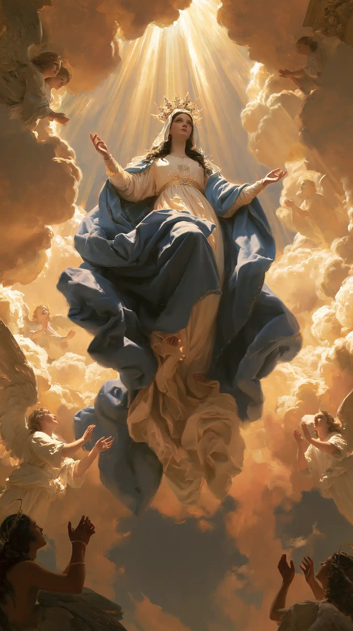 Mary glorified as Queen of Heaven in Heavenly Glory style, portrait Christian artwork no. 8