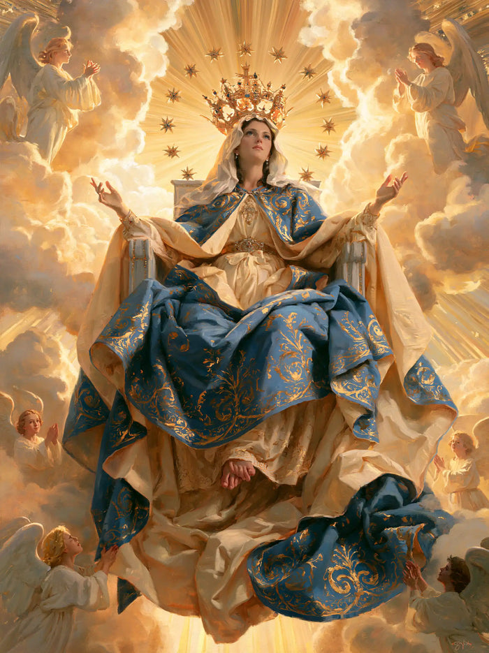 Mary, Queen of Heaven — Golden Flowers on the Heavenly Mantle