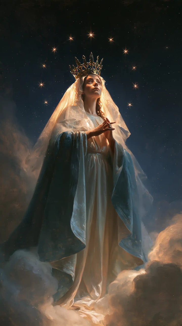 Mary Queen of Heaven - Midnight Blue Chiaroscuro · Portrait n° 9
