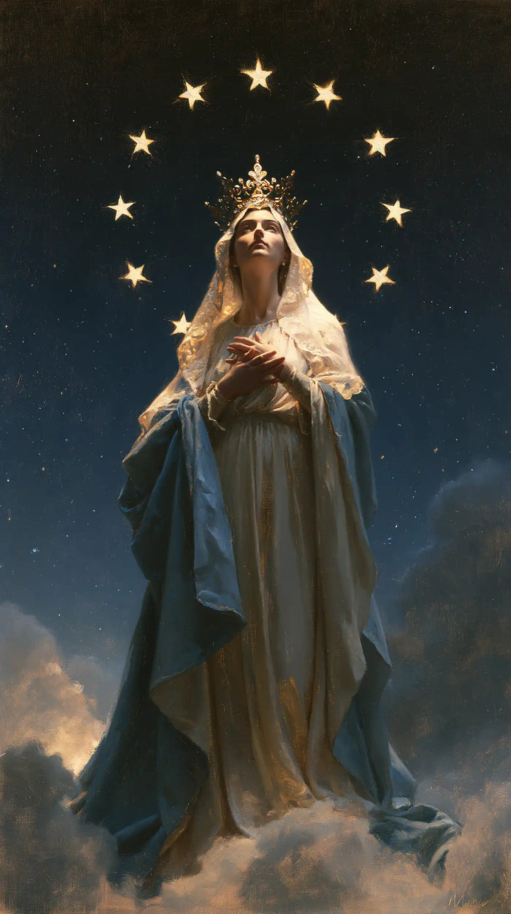 Mary Queen of Heaven - Midnight Blue Chiaroscuro · Portrait n° 16