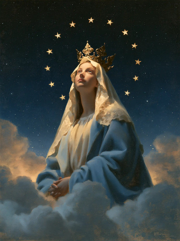 Mary Queen of Heaven - Midnight Blue Chiaroscuro · Portrait n° 24