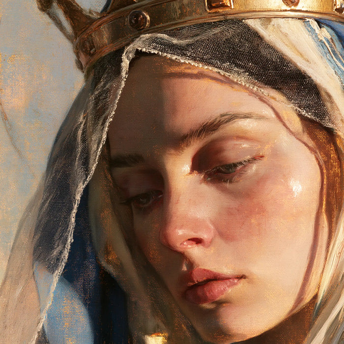 Mary, Queen of Heaven — The Face Divided by the Shadowed Veil