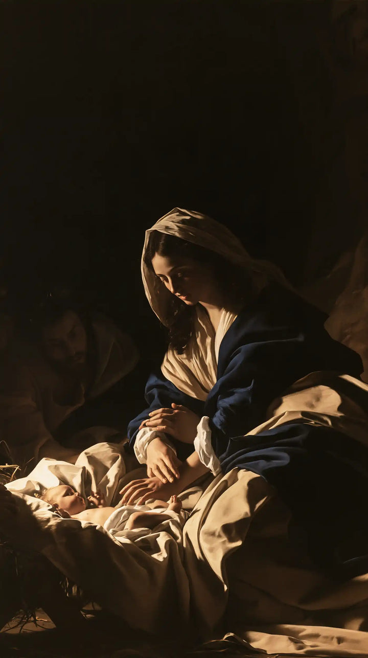 The Nativity - Caravaggio Tenebrism · Portrait n° 4