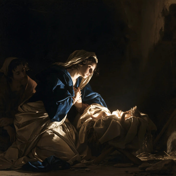 The Nativity - Caravaggio Tenebrism · Square n° 7
