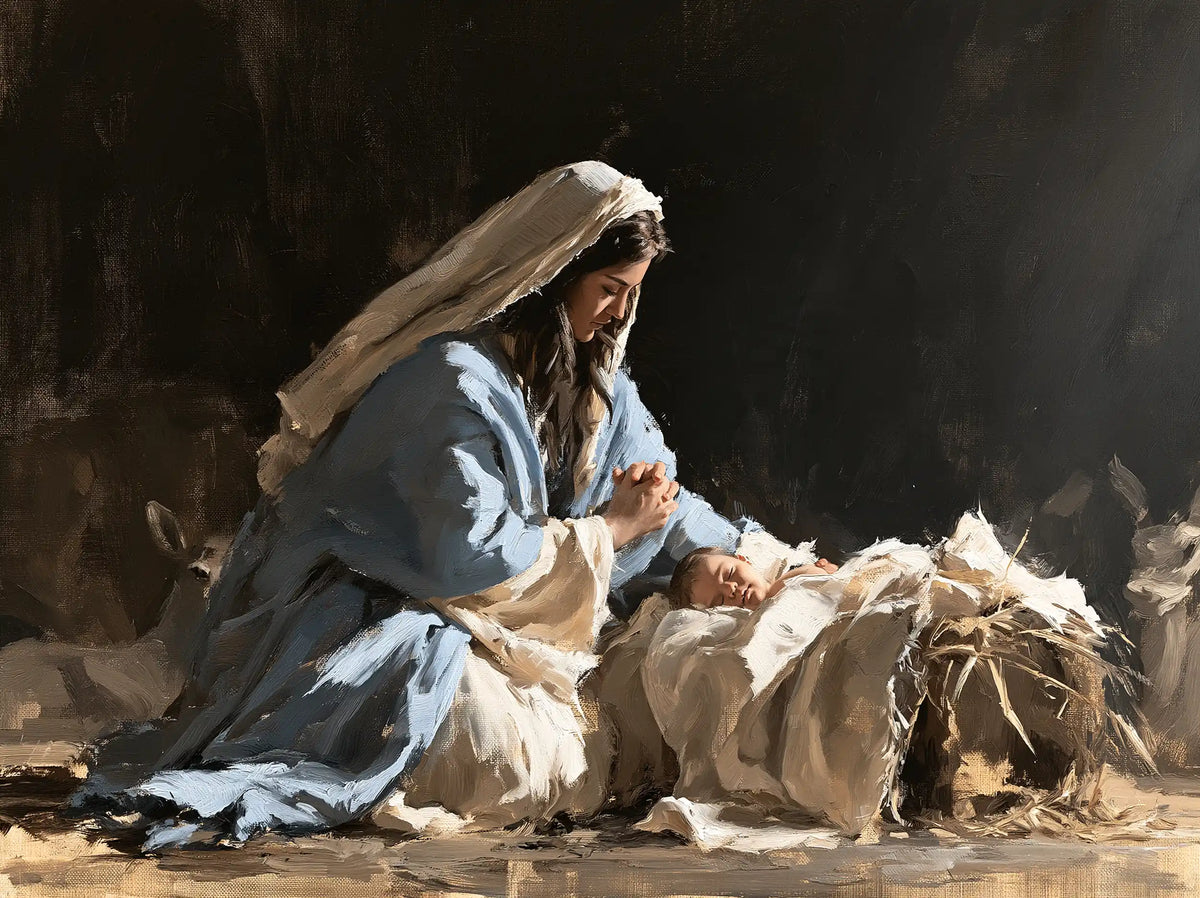 The Nativity — Pale Blue Beside the Manger