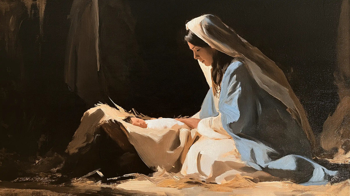 The Nativity — The Swaddling Beside the Sky-Blue Mantle
