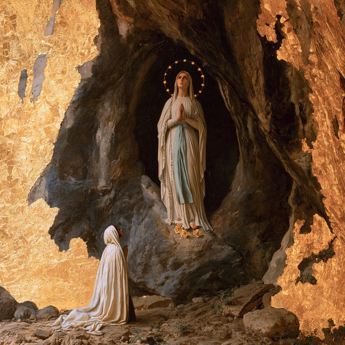 Our Lady of Lourdes with Saint Bernadette · Square no. 9