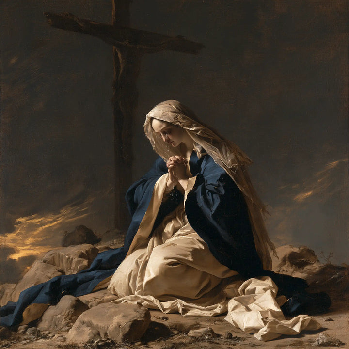 Our Lady of Sorrows - Mary Kneeling before the Cross · Square n° 9