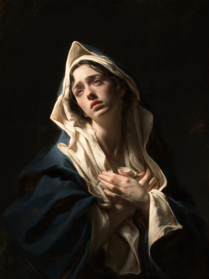 Our Lady of Sorrows — Waiting with a Pearl-Lit Face