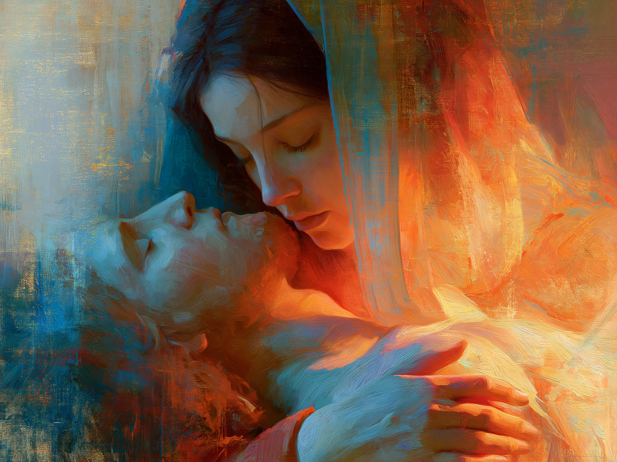 The Pietà — The Kiss of Amber and Blue