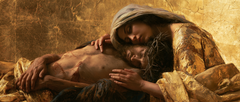 The Pietà — Gold Cradles Suffering