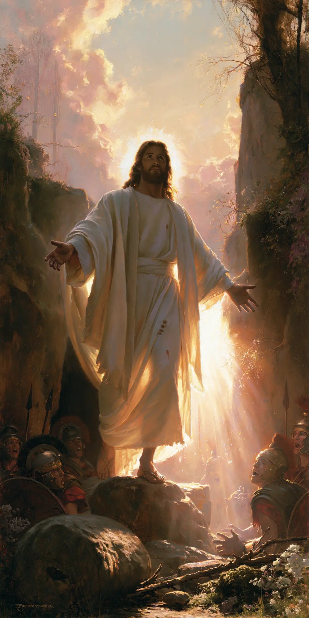 Resurrection of Jesus Christ in Divine Light style, portrait Christian artwork no. 4