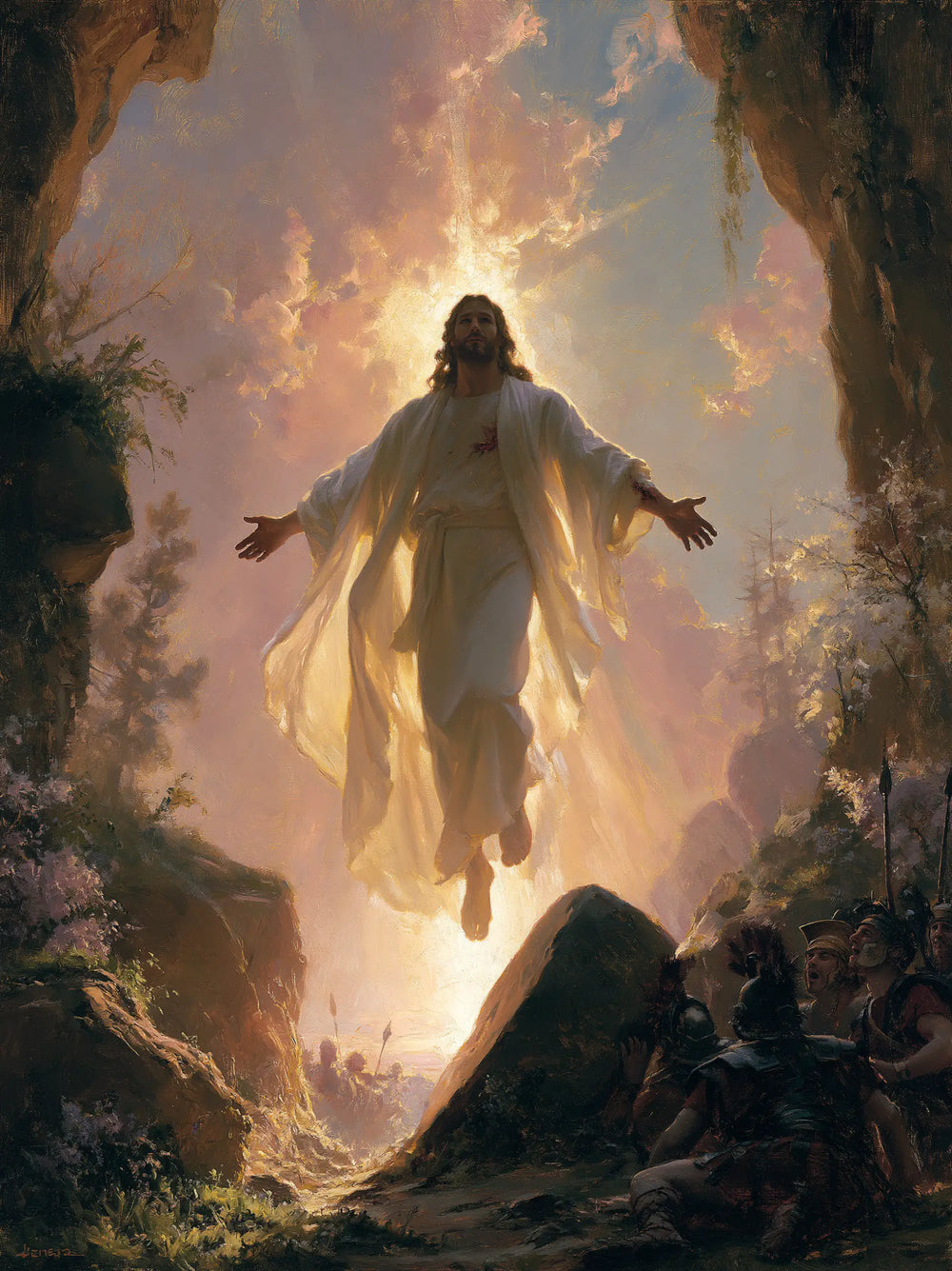 Resurrection of Jesus Christ in Divine Light style, portrait Christian artwork no. 19