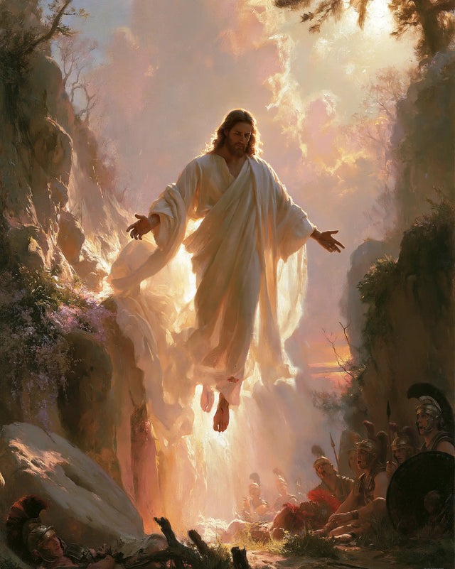 The Resurrection of Jesus Christ — Light Drapery beside the Rose Flowers