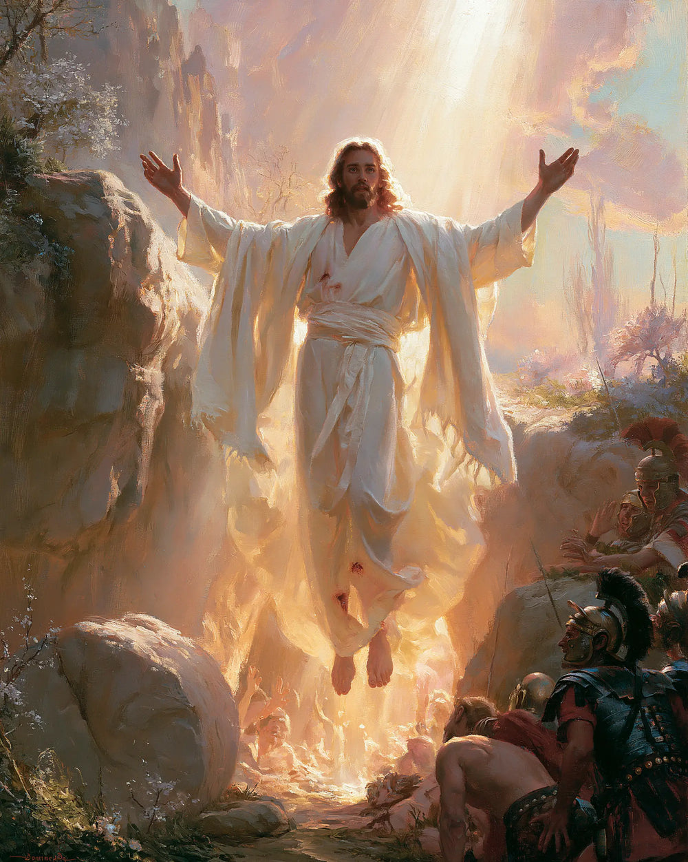 Resurrection of Jesus Christ in Divine Light style, portrait Christian artwork no. 23