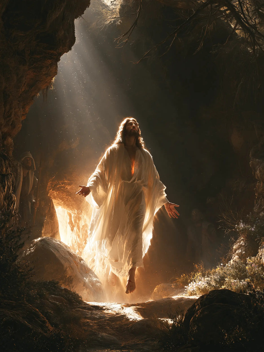 Resurrection of Jesus Christ in Explosion of Movement style, portrait Christian artwork no. 20