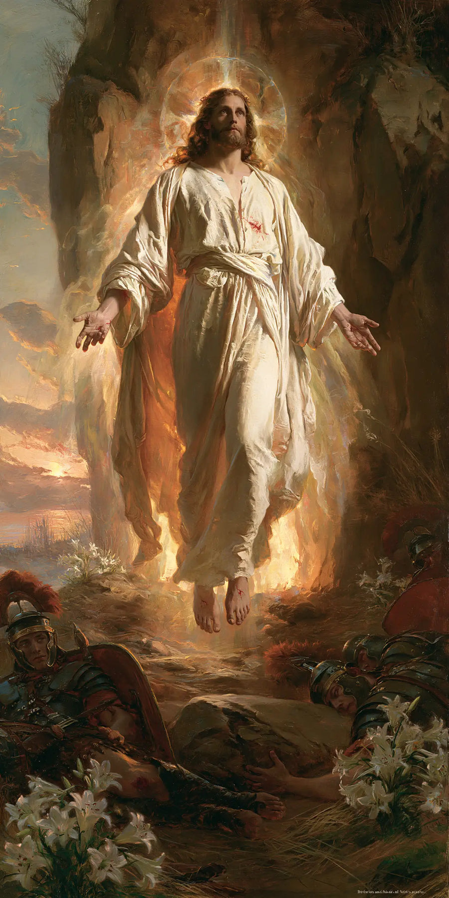 The Resurrection of Jesus Christ — The Shroud in the Tall Golden Niche