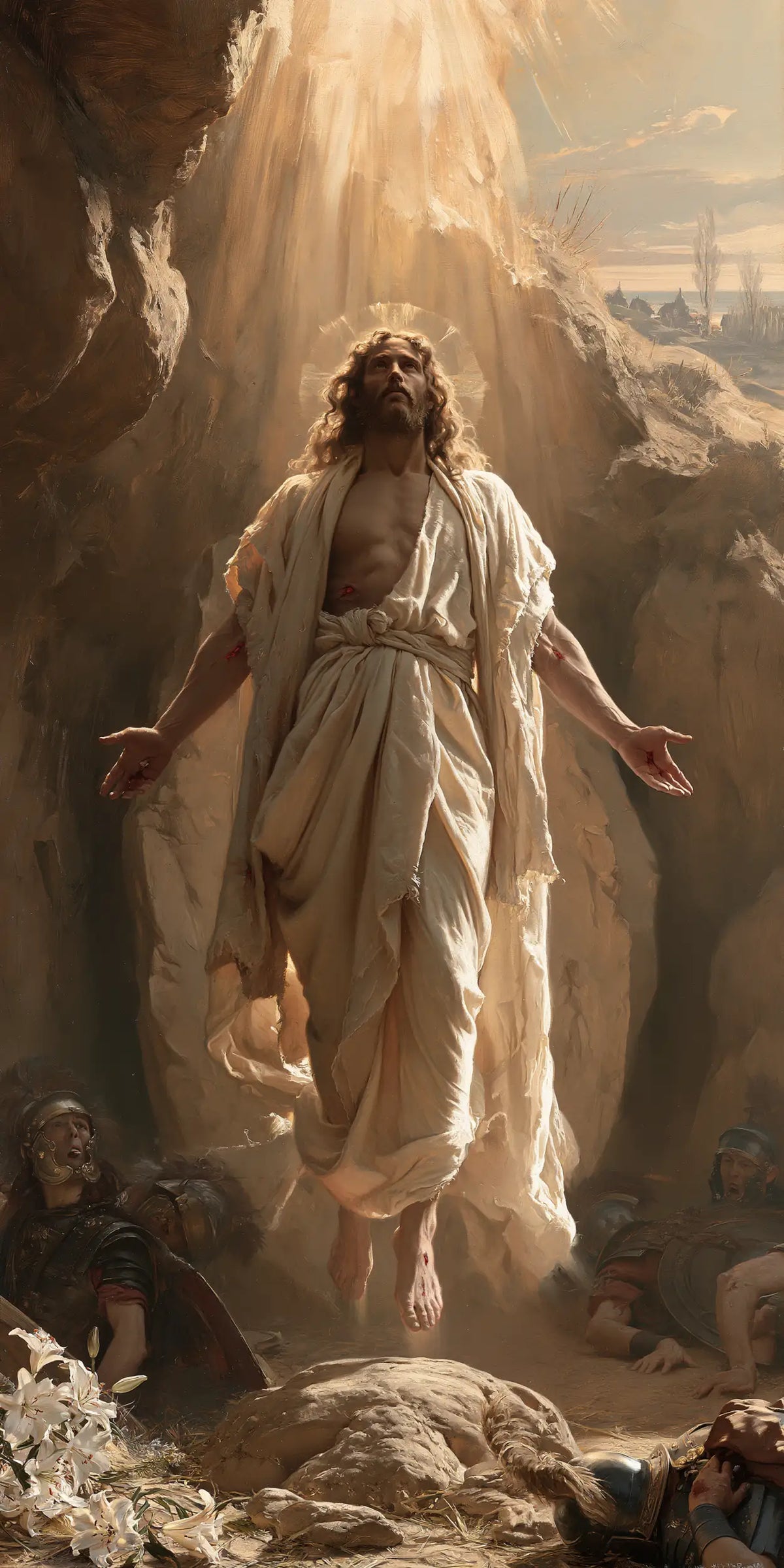 The Resurrection of Jesus Christ — The Face beneath the Shaft of Light