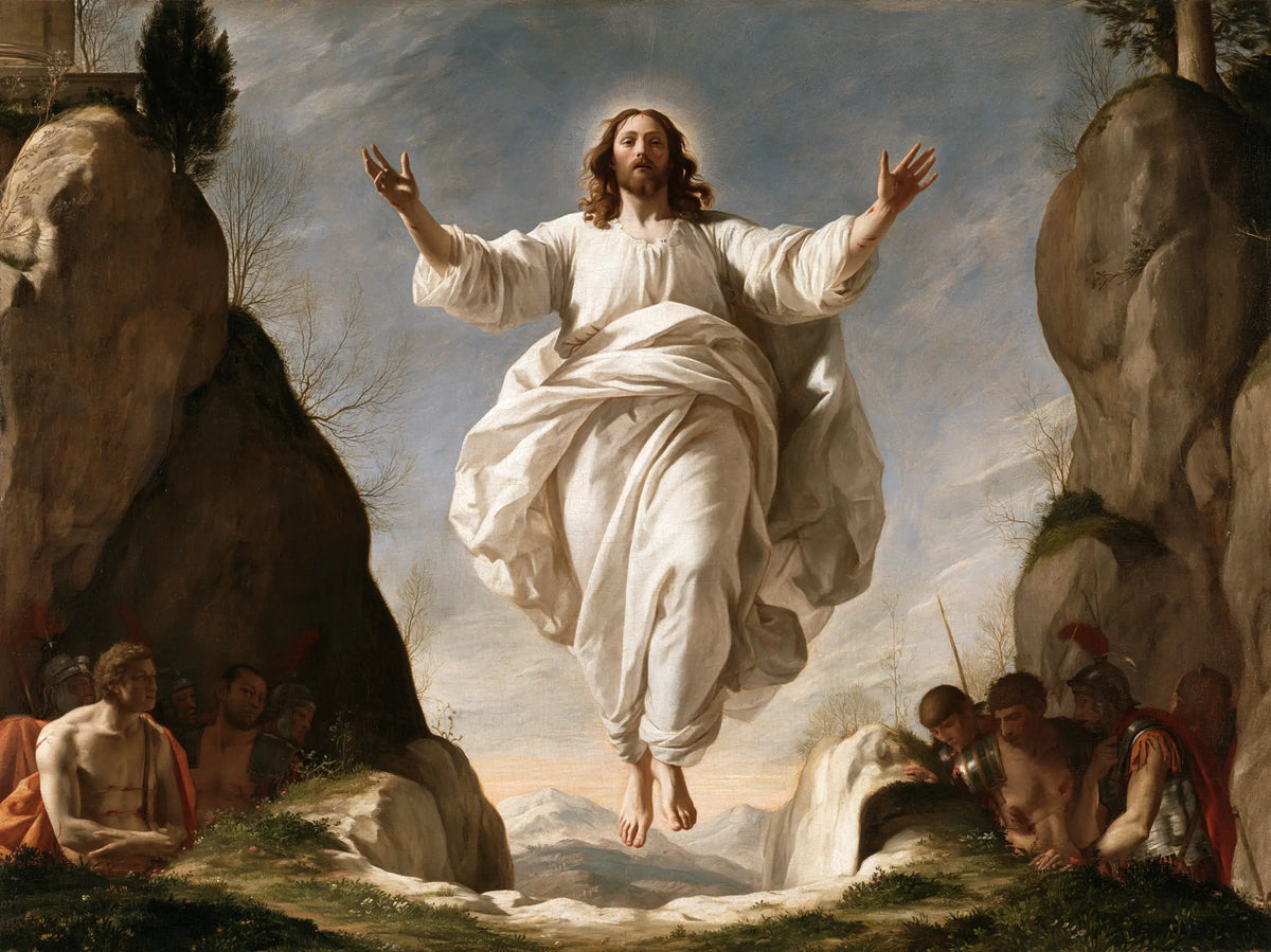 Resurrection of Jesus Christ in Florentine Renaissance style, landscape Christian artwork no. 6
