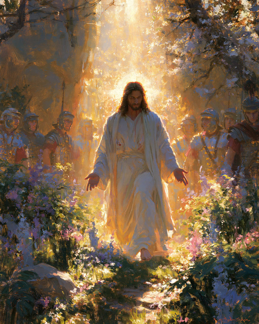 Resurrection of Jesus Christ in Impressionist style, portrait Christian artwork no. 20