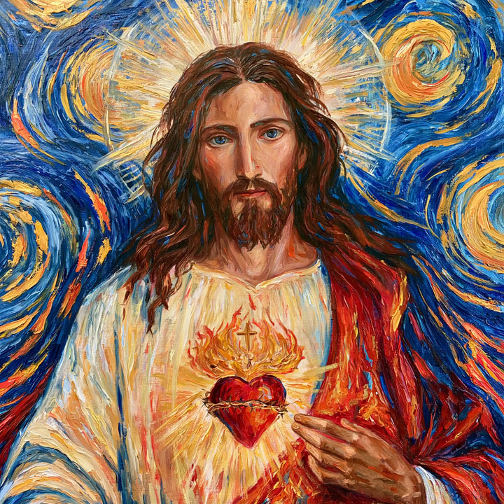 Sacred Heart of Jesus – Post-Impressionist · Square no. 3