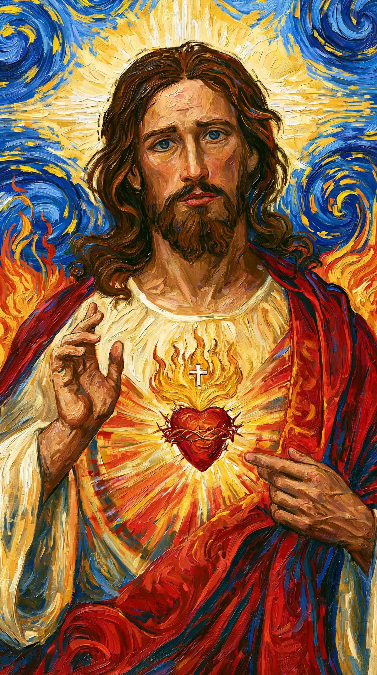 Sacred Heart of Jesus – Post-Impressionist · Portrait no. 3