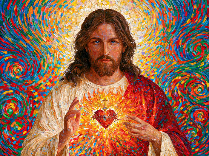 Sacred Heart of Jesus – Pointillist Post-Impressionism · Landscape no. 5